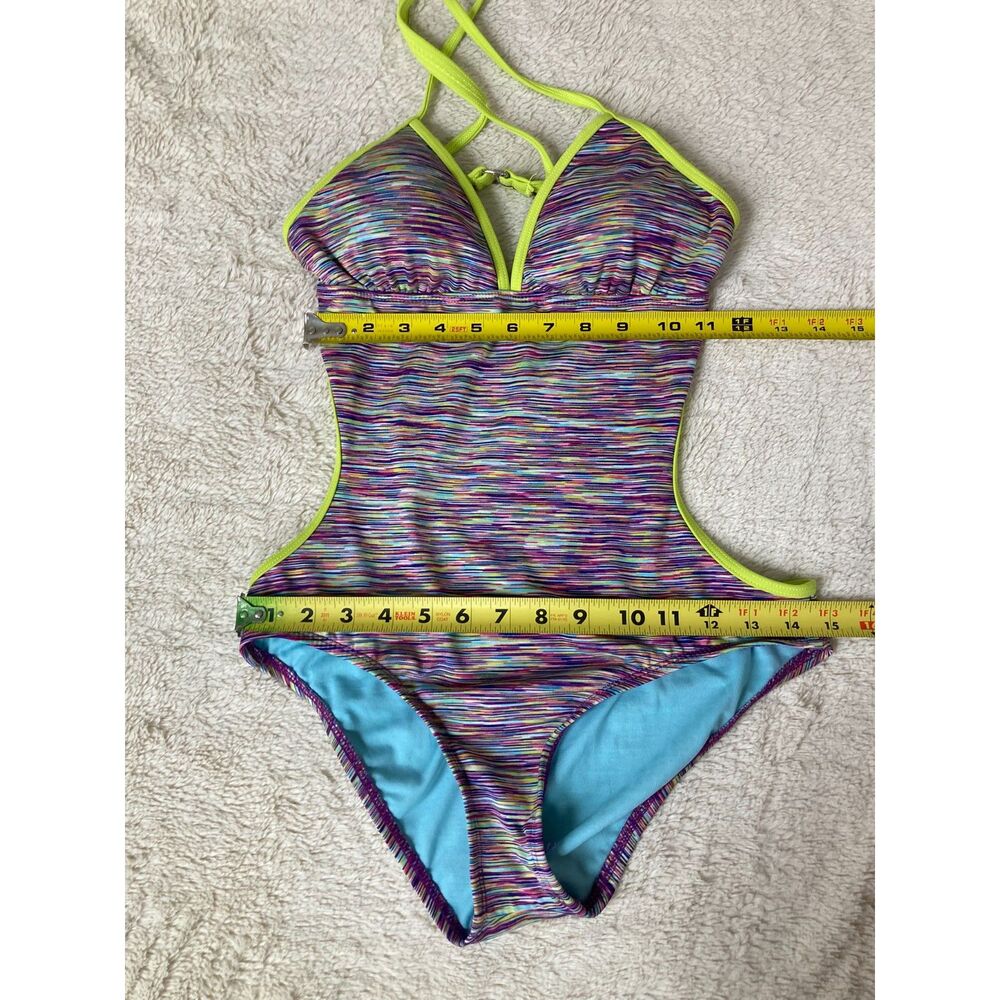 Athleta USA Made 2013 Line Space Dye Kata One Piece Back Cut Out T Back Strap S - Picture 7 of 14